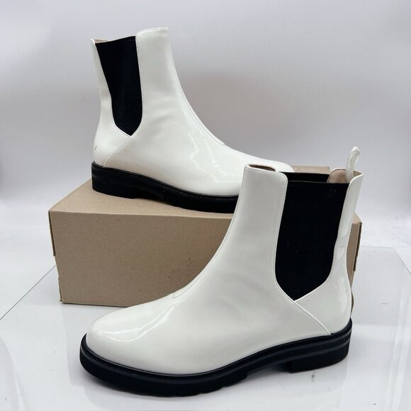 STUART WEITZMAN Dylan Leather Chelsea Boots Bootie White US 7.5 EU 38 - Picture 2 of 13
